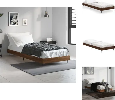 Produktbild von vidaXL Bettgestell Braun Eichen-Optik 75x190 cm Holzwerkstoff -  Betten & Bettgestelle