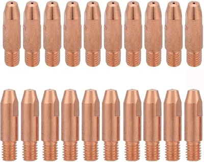 Imagen del producto de Boquillas de soldadura de cobre, 0,8 mm, 20 unidades, 2,8 cm, para soplete de soldadura MIG/MAG