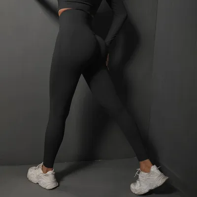 Produktbild von Nahtlose Fitness-Leggings fš¹r Damen, Yoga-Hose, schwarz, L