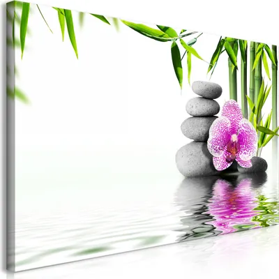 Produktbild von Wandbild Mega XXXL Zen 250x125 cm Einteiliger XXL-Format Kunstdruck zur Selbstmontage Leinwandbilder moderne Bilder DIY Wanddekoration Wohnung Deko Blumen Spa p-B-0033-ak-e