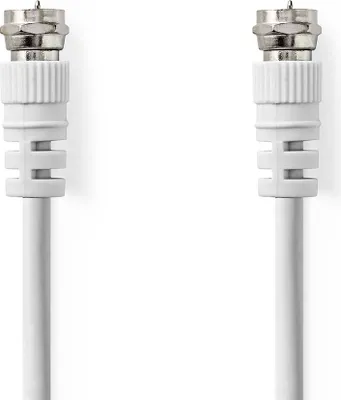 Immagine prodotto di Cavo satellite e antenna | F maschio | F maschio | nichelato | 75 Ohm | doppia schermatura | 5,00 m | rotondo | PVC | bianco | etichetta