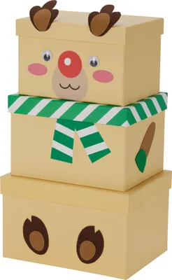 Obrázek produktu pro Sada 3 vánočních dárkových krabiček sob 24,5 cm, H&L