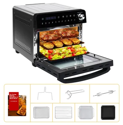 Obrázek produktu pro Fritovací trouba s horkým vzduchem - Trouba s funkcí fritování - Mini trouba - Fritovací trouba - Trouba s rotisserie - Objem 14 litrů