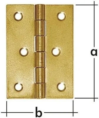 Zdjęcie produktu dla Zawias skrzynkowy z nitowanym trzpieniem ocynkowany na żółto 42x50x1.0mm