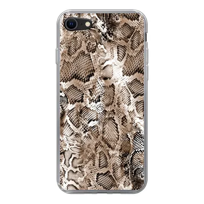 Produktbild von MuchoWow® Handyhülle Schutzhülle Hülle für iPhone SE 2020 Tiermuster - Schlange - Haut Silikon Softcase Handy Hülle - Kartenbesitzer