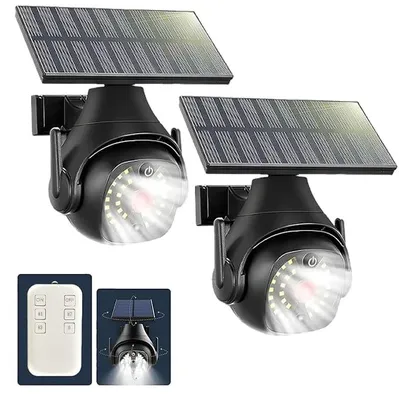 Solar-Dummy-Kamera mit Bewegungsmelder, 2er-Set, IP65, Fernbedienung