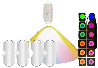 Image de Veilleuse, rechargeable, avec détecteur de mouvement, blanche, lot de 4