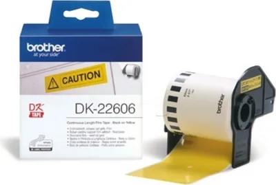 Produktbild von Original Brother DK-22606 Etiketten gelb 62mm x 15,24m - ersetzt Brother DK22606 Labels