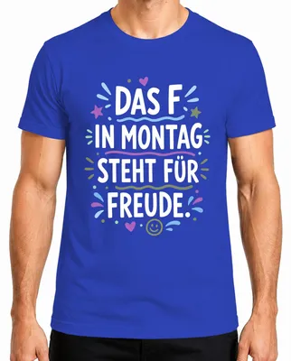 Zdjęcie produktu dla T-shirt męski, kolor niebieski, rozmiar XXL, z napisem "F" i opisem: "Radość, humor, ironia, sarkazm"