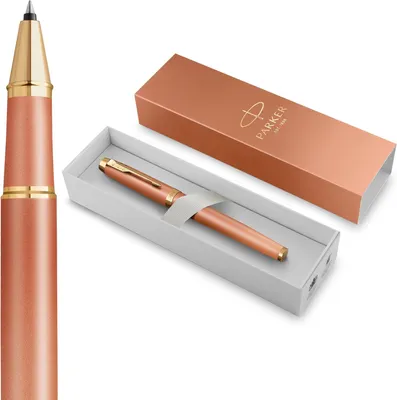 Productafbeelding van Parker IM Writing Rituals rollerbalpen - Verfrissend oranje Afwerking met kleurverloop en gouden - Fijne penpunt