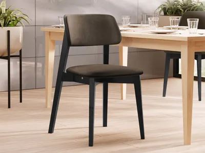 Obrázek produktu pro Kuchyňská židle s čalouněním CIBOLO 2 - černá / tmavá hnědá