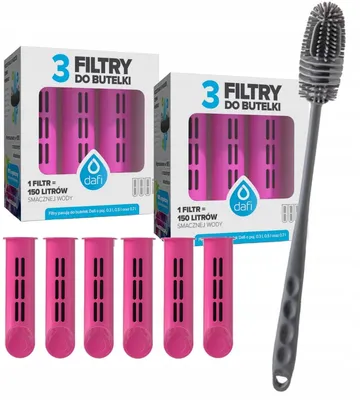 Produktbild von Dafi Soft & Solid Wasserfilter-Set Pink 6 Stück mit Bürste