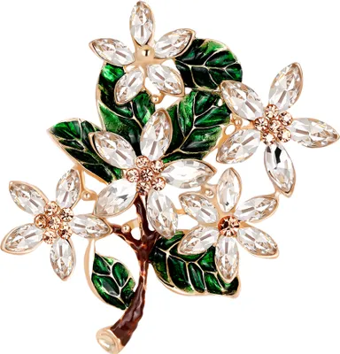 Produktbild von Dame Retro Mehrfarbige Blume Emaille Strass Brosche Pin Abend Party Schmuck