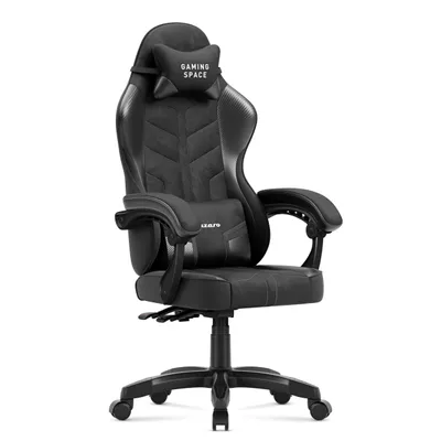 Image de Chaise de jeu Huzaro Force 2.7 Carbon - chaise pivotante ergonomique en velours avec dossier réglable, coussin lombaire et appui-tête, jusqu'à 140 kg