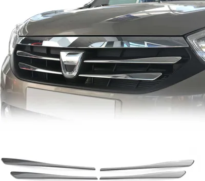Obrázek produktu pro Lišty mřížky chladiče Lišty mřížky chladiče pro Dacia Lodgy 2012-2017 nerezová ocel stříbrná 4ks
