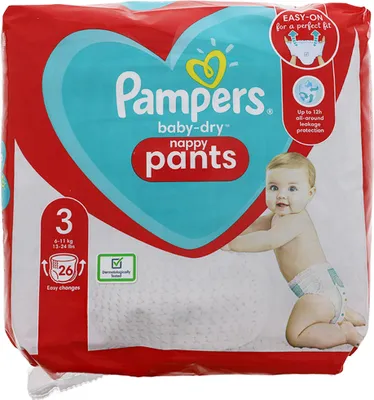 Produktbild von Pampers 81666620, Junge/Mädchen, Hosenwindel, 6 kg, 11 kg, Mehrfarbig, 12 h