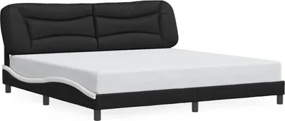 Produktbild von vidaXL Bettgestell ohne Matratze "Hvar" Schwarz und Weiß 200x200 cm Kunstleder