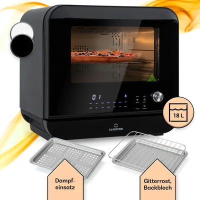 Produktbild von Klarstein 18 L Heißluftfritteuse, Airfryer mit Dampf- und Trocknungsfunktion, Schnelle Heissluftfriteuse XXL, Timer, 10 Programme, Air Fryer zum Luftfritieren, 2450W Fritteuse Heissluft ohne Fett