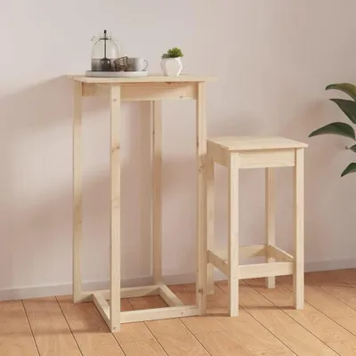 Immagine prodotto di Tavolo da pranzo in legno massello, design rustico, 60 x 110 cm