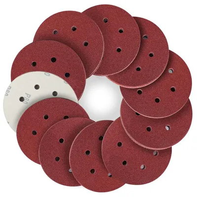 Produktbild von Schleifpapier Set 50 Stück Klett Schleifscheiben 150mm 6 Loch P80 für Exzenterschleifer Holz Metall Kunststoff