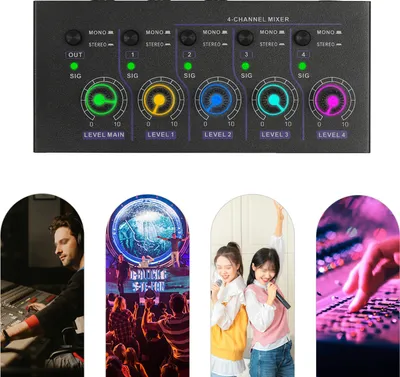 Produktbild von 4-kanálový linkový DJ mixér Mini audio mixér s nízkou úrovní šumu