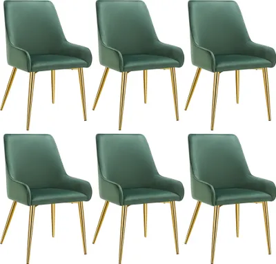 Produktbild von tectake® Polsterstuhl Avane in Samtoptik, gepolstert 52 x 61 x 89 cm