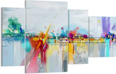 Produktbild von Bild auf Leinwand - Leinwandbild - Abstraktion modern - 120x70cm - Wand Bild - Wanddeko - Leinwanddruck - Bilder - Kunstdruck - Wanddekoration - Leinwand bilder - Wandkunst - DL120x70-4028
