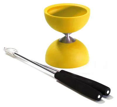 Produktbild von Eureka Gummi -Diabolo mit Aluminiumstäbchen - Gelb