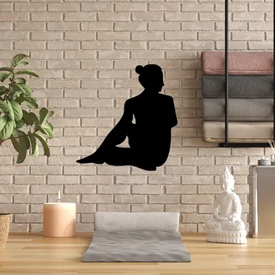 Produktbild von Wallity, Yoga 22, Dekoratives Wandaccessoire aus Metall, Schwarz, 100 % METALL, 53 x 55 cm