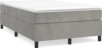 Zdjęcie produktu dla Łóżko Kontynentalne, Jasnoszare, 120X200 Cm, Obite Aksamitem Lumarko!