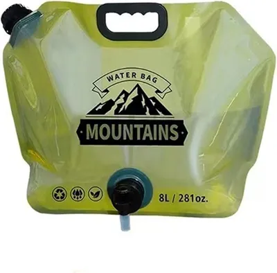 Produktbild von Tragbarer Wasserbehälter für Camping,Klappwasserbeutel,8L-Kapazität,Griffdesign kann aufgehängt werden,Wasserhahn, Reiten, Bergsteiger,Wasserflasche