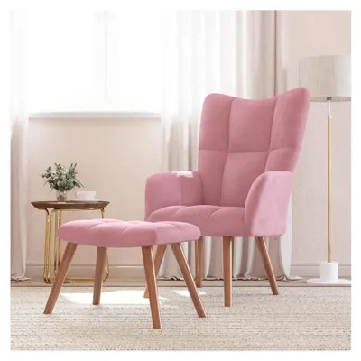 Produktbild von Relaxsessel mit Hocker in Rosa