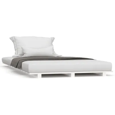 Image de vidaXL Lit en bois massif blanc 90x190 cm pin