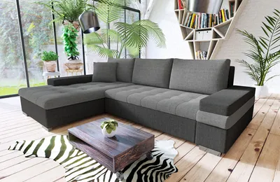 Produktbild von MIRJAN24 Ecksofa Bangkok Mini, Moderne Eckcouch für Wohnzimmer, Schlaffunktion und Bettkasten, Gästezimmer, L-Form Sofa, Wohnlandschaft (Lux 06 + Lux 05)