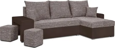 Produktbild von Ecksofa mit Schlaffunktion HUBERT2 - Braun/Bronze meliert