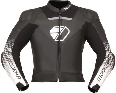 Produktbild von Modeka Yron Motorrad Lederjacke, schwarz/weiß, 56
