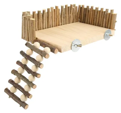 Produktbild von Holz Kletterplattform mit Leiter für Hamster & Meerschweinchen