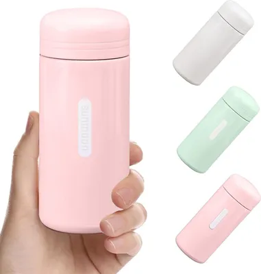 Produktbild von Thermosflasche 150 ml Edelstahlflasche 304 Mini-Thermosflasche doppelwandig vakuumisoliert kleine Thermosflasche auslaufsicher für heiße und kalte Getränke (Grün)