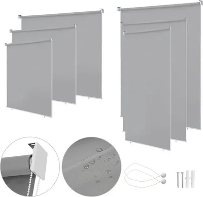 Immagine prodotto di Jopassy Tenda da sole verticale Tenda da sole verticale Protezione dal vento Tenda a rullo laterale Schermo privacy Protezione solare Resistente ai raggi UV Grigio 140x140cm