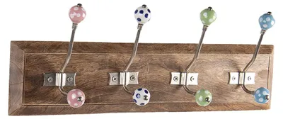 Immagine prodotto di Clayre & Eef Appendiabiti da parete 4 ganci 45x10x18 cm Legno marrone