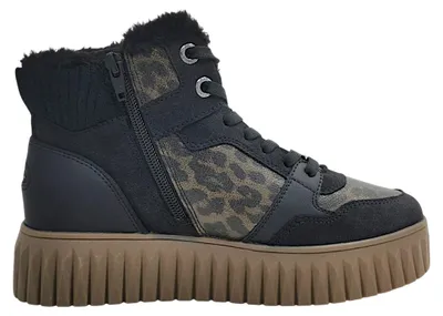 Imagen del producto de Zapatos de mujer Marco Tozzi, botines con cordones, color negro, para uso casual