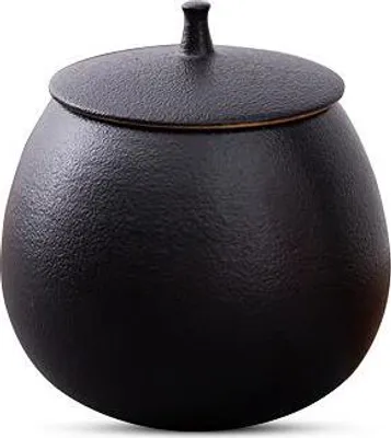 Produktbild von Professionelle Mini Urne für Asche - 200 ml - Schwarze Urne für Haustiere und Menschen - Hochwertige Gedenkurne