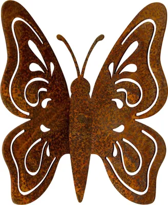Produktbild von Edelrost Gartenfigur Schmetterling zum Einschrauben Rost Gartendeko Metall Gartendekoration