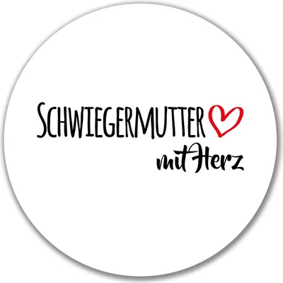 Produktbild von Huuraa Aufkleber Schwiegermutter mit Herz 10cm rund Sticker Geschenkidee