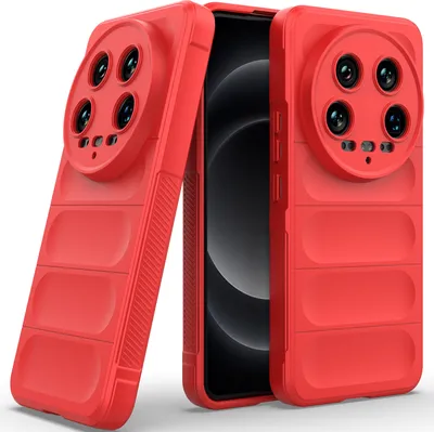 Produktbild von Handyhülle für Xiaomi 14 Ultra Weich TPU Silikon Stossfest Anti-rutsch Hülle Rot