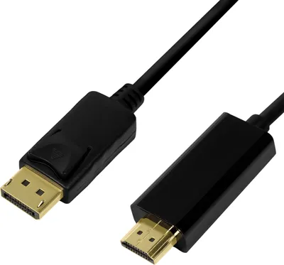 Zdjęcie produktu dla LogiLink CV0127, 2 m, DisplayPort, HDMI Typu A (Standard), Męska, Męska, Prosty