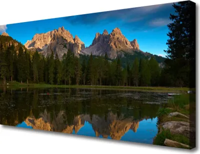 Produktbild von Tulup Leinwand-Bilder 100x50 Wandbild Canvas Kunstdruck Wald See Landschaft