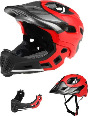 Produktbild von Lixada Fahrradhelm Kinder Entenhelm Abnehmbarer Integralhelm Rot Kleine gelbe Ente