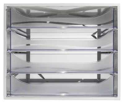 Produktbild von Exacompta ECOBOX Schubladenbox mit 4 Schubladen - Kristall - 228323D