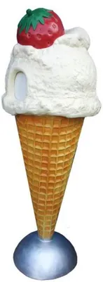 Produktbild von Casa Padrino Luxus Deko Eis im Hörnchen / Abfalleimer Mehrfarbig H. 170 cm - Großes Deko Eis - Wetterbeständiges XXL Deko Eis - Gastronomie Dekoration - Eisdielen Dekoration - Restaurant Dekoration